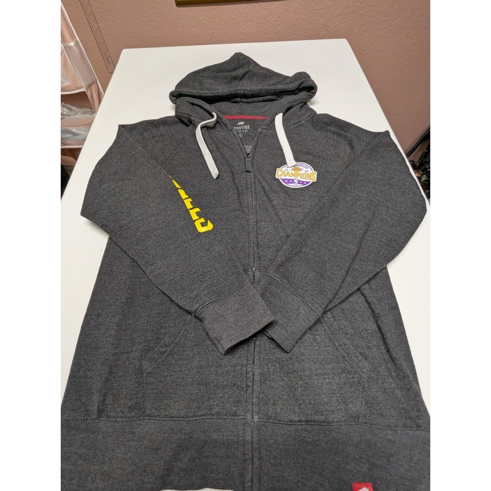 Sportiqe Mens Los Angeles Lakers‎ 2020 NBA Champions Zip Hoodie Charcoal Grey XL